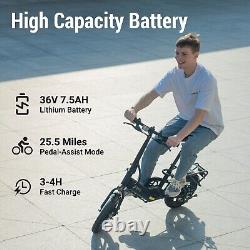 DYU 14 Folding Electric Bike for Adults Teens, 350W 36V/7.5AH, Commuter City