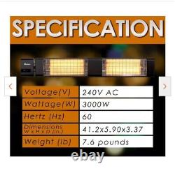 Dr Infrared Heater 3000-Watt, 240-Volt Indoor/Outdoor Electric Carbon Infrared