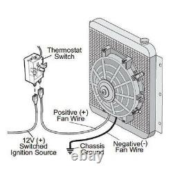 Dual 12-13 Inch 130watt Electric Fan Adjustable Radiator Probe Thermostat Switch
