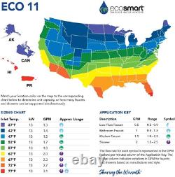 Ecosmart ECO 11 Electric Tankless Water Heater, 13KW at 240 Volts with Patented