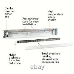 Electric Baseboard Heater White 96 in. 2,000-Watt 240/208-Volt Cordless Quiet