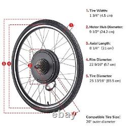 Electric Bicycle Motor Kit 26x1.75 48 Volt 1000 Watts Front/Rear Wheel E-Bi