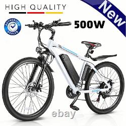 Electric Bike for Adults, 26'' 500W Ebike 21-Speed Gears Commuter Bicycle 20MPH