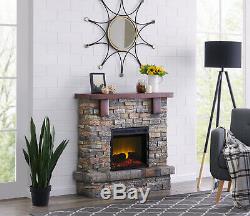 Electric Fireplace Heater Faux Stone 120 Volt 1400 Watts 4600 BTU Home Comfort