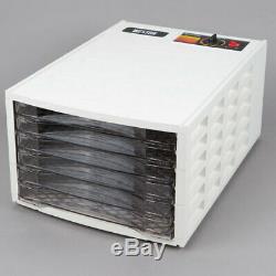 Electric Food Dehydrator 6 Tray Shelves Horizontal Plastic 120 Volts 500 Watts