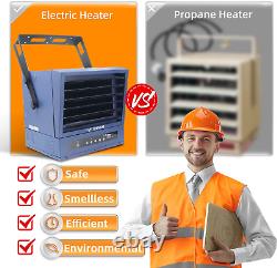 Electric Garage Heater, 10,000-Watt Digital Fan-Forced Ceiling Mount Shop Heater