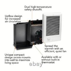 Electric Heater 240-Volt Compact Fan-Forced In-Wall 1,000-Watt No Thermostat