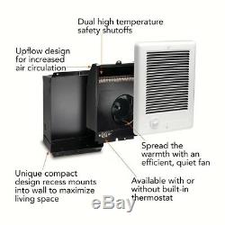 Electric Heater White 1500-Watt 120-Volt Fan Forced In-Wall Durable Fast-Heating