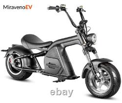Electric Motorcycle 2000 Watts Street Legal Fat Tire Chopper Scooter for Adults