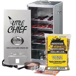 Electric Smoker Front Load 120-Volt 450-Watt Heating Meat Fish Embossed Aluminum