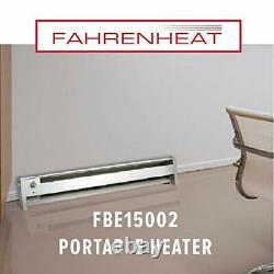 FBE15002 Portable Electric Hydronic Baseboard Heater, 1500 Watt, 120 Volt, White