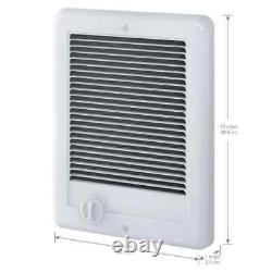 Fan Forced Electric Heater White Com Pak In Wall withThermostat 120 Volt 1000 Watt
