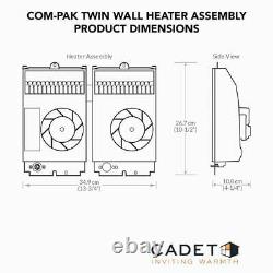 Fan Forced Wall Heater Assembly Only Indoor Com-Pak Twin 4,000-Watt 240-Volt