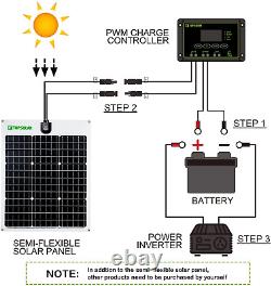 Flexible Solar Panel 50W 24V/12V Monocrystalline Bendable 50 Watt 12Volt Semi