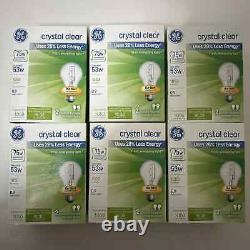 GE 75-WATT Light Bulb Crystal Clear 1050 Lumens Dimmable Classic 48 Bulb 24 Pack