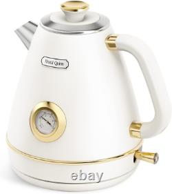 Hazel Quinn 1.7L Electric Kettle with Thermometer Fast Boiling Pearl White