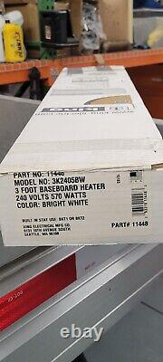 King Electric K Series 240 Volt Electric Baseboard Heater 540 Watt, White