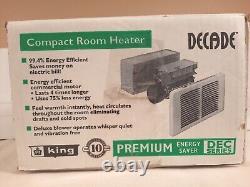 King Premium Compact In Wall Room Heater 250-1500 Watts 120 Volts #DEC1215 NOS