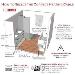 LuxHeat Cable Kit 240v (40-300sqft) Electric Radiant Floor Heating System Tile +