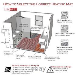 LuxHeat Mat Kit 120v (10-150sqft) Electric Radiant Floor Heating System Tile and