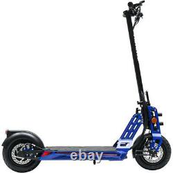 MotoTec Free Ride 48v 500w Lithium Electric Scooter Blue Max Rider Wt 220 lbs