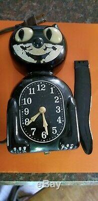 Original Black Kit Cat Klock Electric Allied 115Volts, 3Watts, 60cyc Vtg Clock