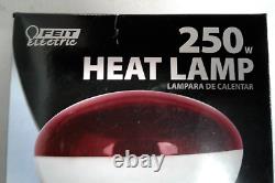 QTY 10 FEIT Electric BR40/RED 120 Volt Red Heat Lamp 250 Watt New in Box