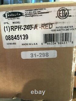 RPH-240-A-RED Fostoria Infrared Patio Heater 1600 Watts 240 Volts NEW