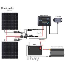 Renogy 400W 12V Mono 30A 12V 24V PWM Solar Charge Controller Solar Panel Kit RV