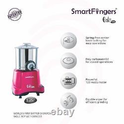 SmartFingers Comfort Plus Mini Wet Grinder, 110V, 60hz, 1.25 Ltr, Pink-Free Post