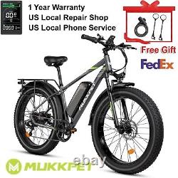 Suburban 1500W(Peak) 26 Fat Tire Electric Bicycle 25MPH Mountain Ebike f. Adult