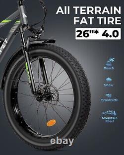 Suburban 1500W(Peak) 26 Fat Tire Electric Bicycle 25MPH Mountain Ebike f. Adult