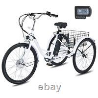 VIRIBUS Adult Electric Tricycle 3 Wheels Electric Bike 48Miles Long Battery UL