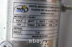 Vestil Electric Motor 2600rpm 12 Volts 1600 Watts 01-135-061