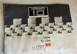 Vintage HERMES 10 Electric Typewriter 115 Volts 40 Watts With Booklet Works