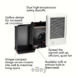 Wall Heater Electric Forced Air Recessed 120-Volt 1000-Watt Unvented White