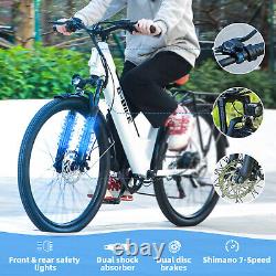 White E-Bike 26'' Electric Bike 850W City Bicycle Commuter Ebike for Adults