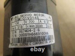 YASKAWA ELECTRIC SERVO MOTOR SGM-01V314S 100W WATT 200V VOLT 0.87A AMP 3000r/min